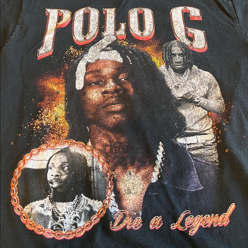 Polo G Graphic TShirt Black Size Small